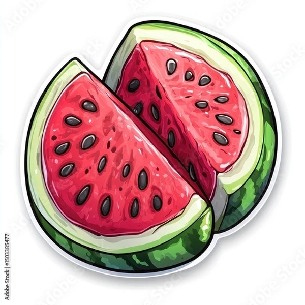 Obraz Juicy Watermelon Slices: A Summer Delight