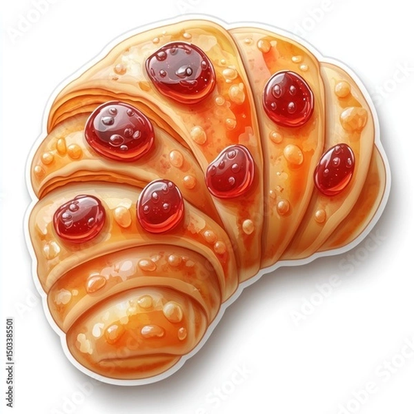 Obraz Delicious Sweet Croissant with Jam