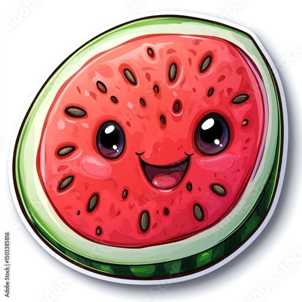 Obraz Adorable Cartoon Watermelon Slice