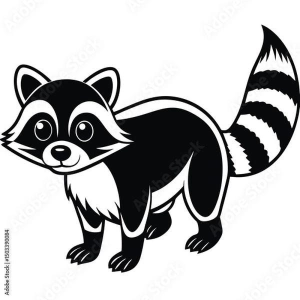 Obraz raccoon vector illustration white background