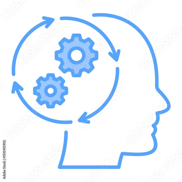 Fototapeta Systems Thinking Blue Icon