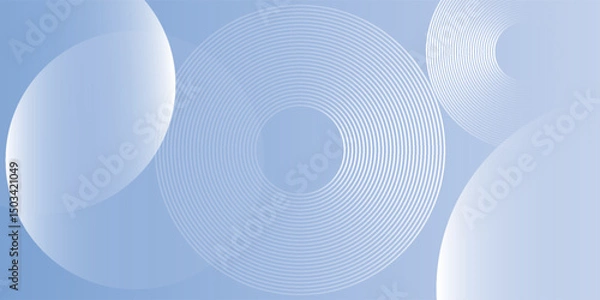 Fototapeta Abstract blue simple art background with circle elements. Digital technology concept