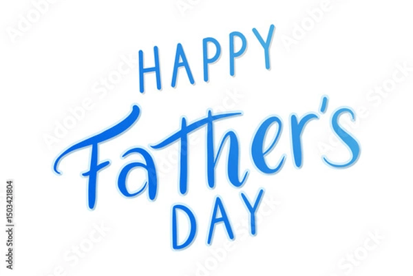 Fototapeta Happy Father's Day typography vector ext in Blue with Shadow Effect Elegant lettering design isolated on transparent background