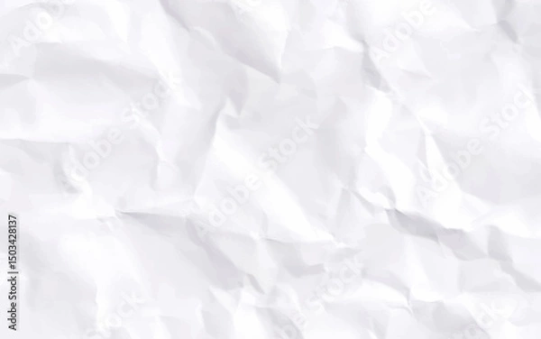 Fototapeta White crumpled paper texture background. Crumpled white paper background.
