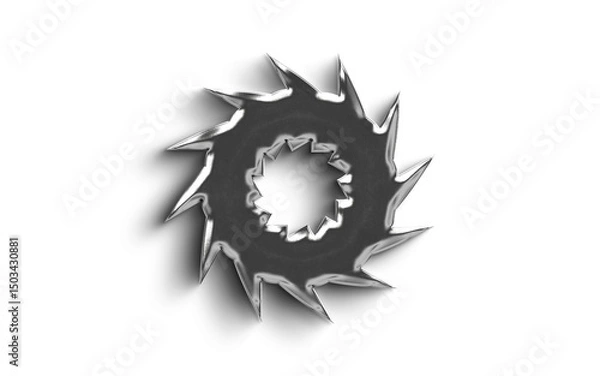 Fototapeta Abstract  Metallic  Silver element Object On a transparant Background