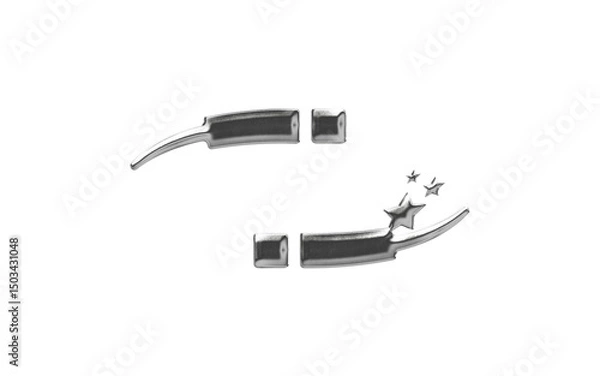 Fototapeta abstract chrome shape y2k element transparent background png