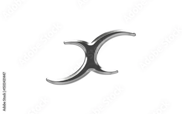 Fototapeta abstract chrome shape y2k element transparent background png