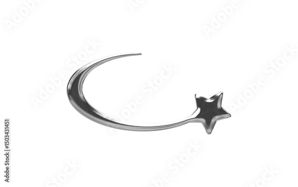 Fototapeta abstract chrome shape y2k element transparent background png