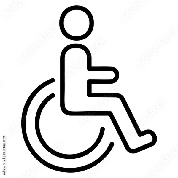 Fototapeta Accessibility symbol depicting a person in a wheelchair  