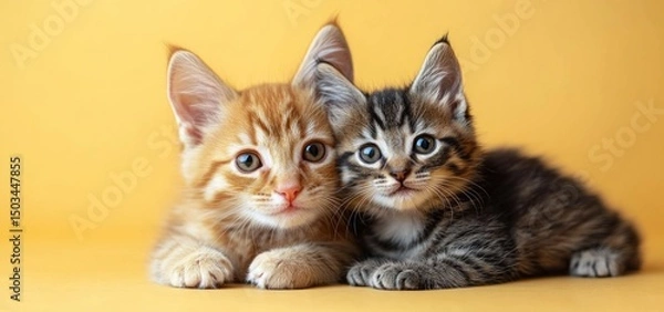 Obraz Adorable Kittens: A Pair of Ginger and Tabby