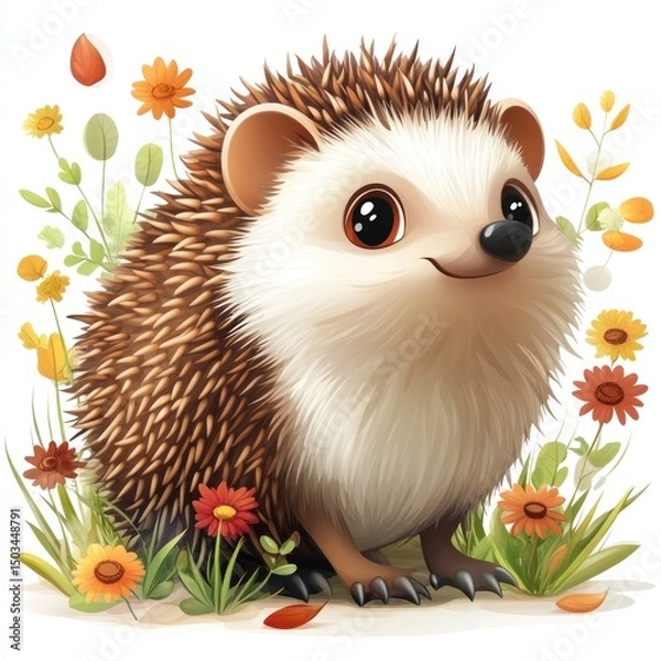 Obraz Adorable Hedgehog in Autumn Meadow