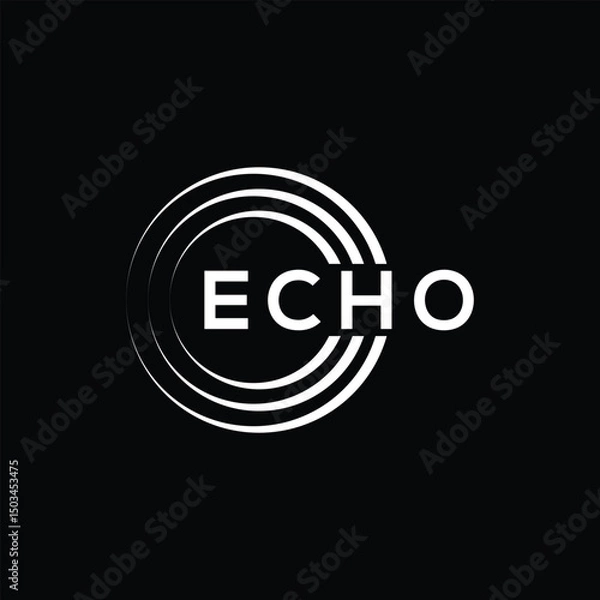 Fototapeta echo logo design vector template, typography text echo graphic icon concept