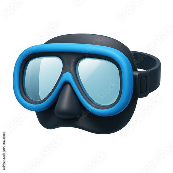 Obraz Stylish Diving Mask, Blue and Black Design