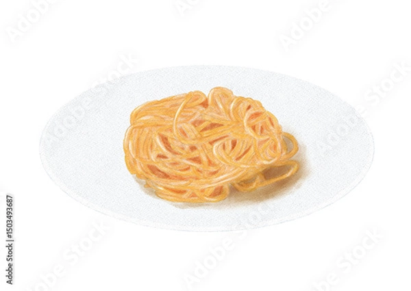 Fototapeta 皿に盛りつけられたスパゲッティナポリタン