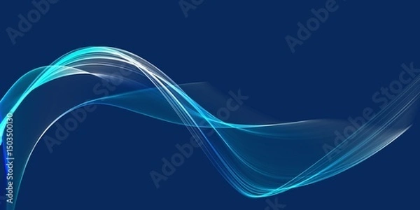 Obraz abstract blue waves, the idea for simply wallpaper with copy space