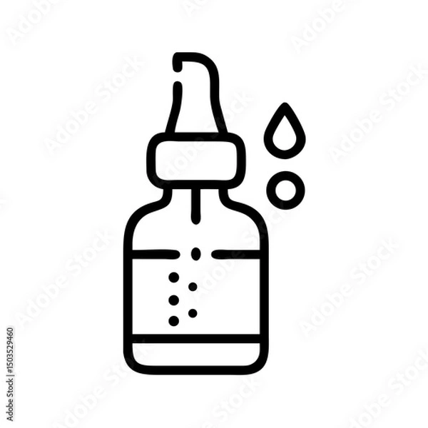Fototapeta Medical dropper bottle with liquid and drop for cold treatment concept  