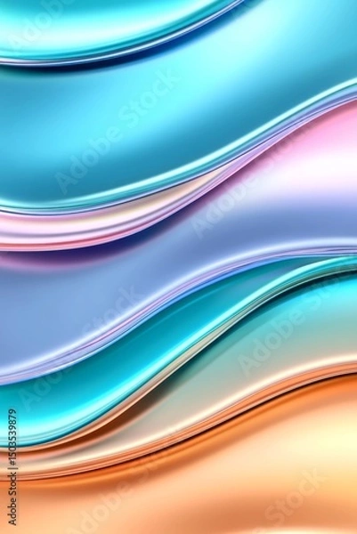 Fototapeta Smooth iridescent stone texture with rainbow reflections and pastel layers, fantasy-inspired background