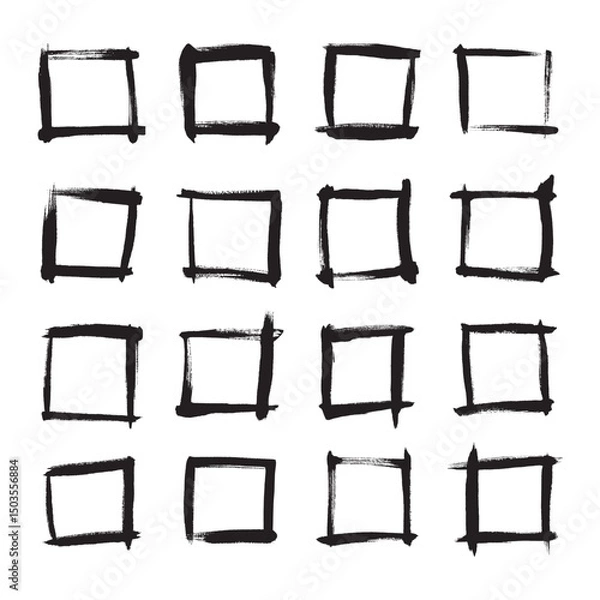 Obraz Vector Square In Grunge Style Frames Set
