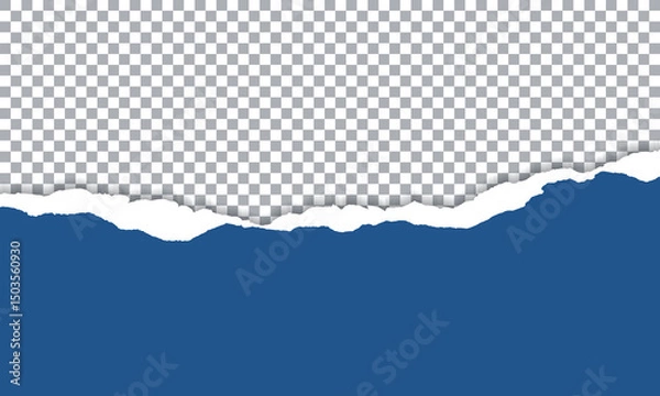 Obraz Vector Blue Torn Paper On Transparent Background