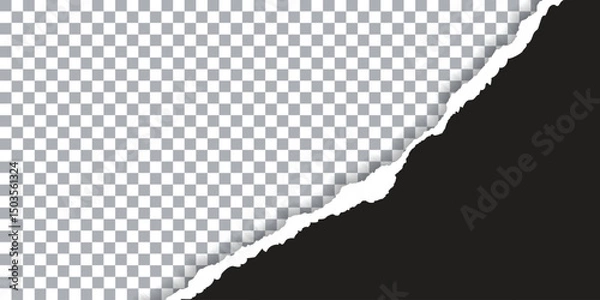 Obraz Vector Black Torn Paper On Transparent Background