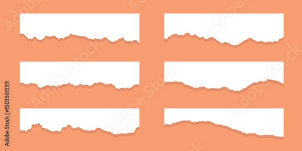 Obraz Vector White Torn Paper Collection