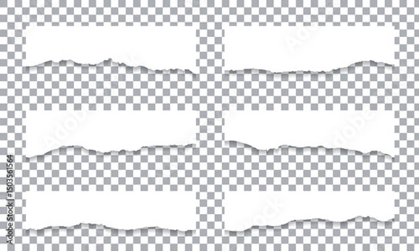 Obraz Vector White Torn Paper Collection