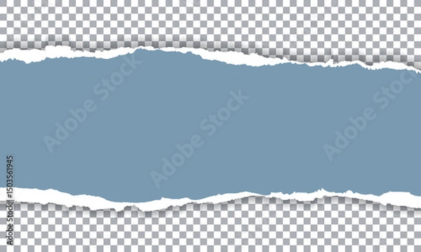 Obraz Vector Blue Torn Paper On Transparent Background