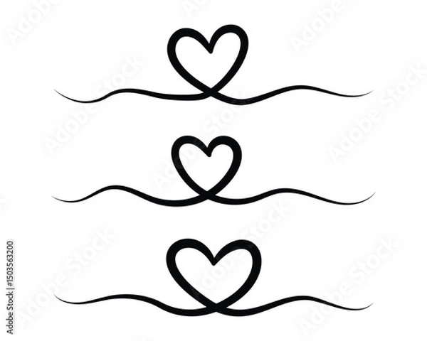 Obraz Vector Hand Drawn Doodle Heart Icons