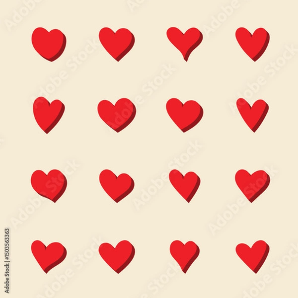 Obraz Vector Hand Drawn Heart Icon Collection