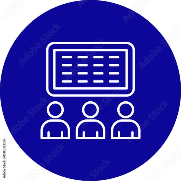 Obraz Classroom Vector Line Blue Circle Icon Design