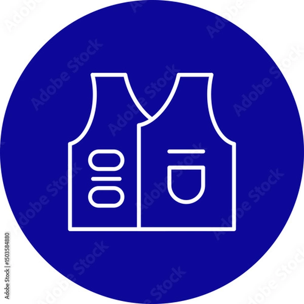 Obraz Vest Vector Line Blue Circle Icon Design