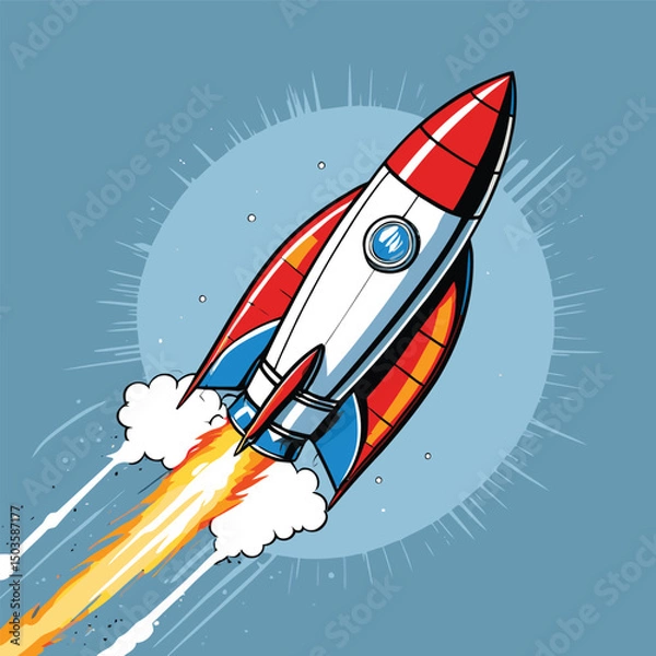 Obraz rocket vector art comic style for design needs