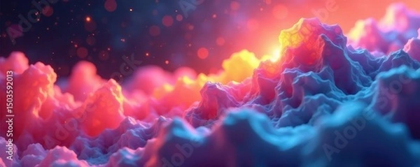 Fototapeta Overlapping translucent polygons create depth and luminosity , desktop, background