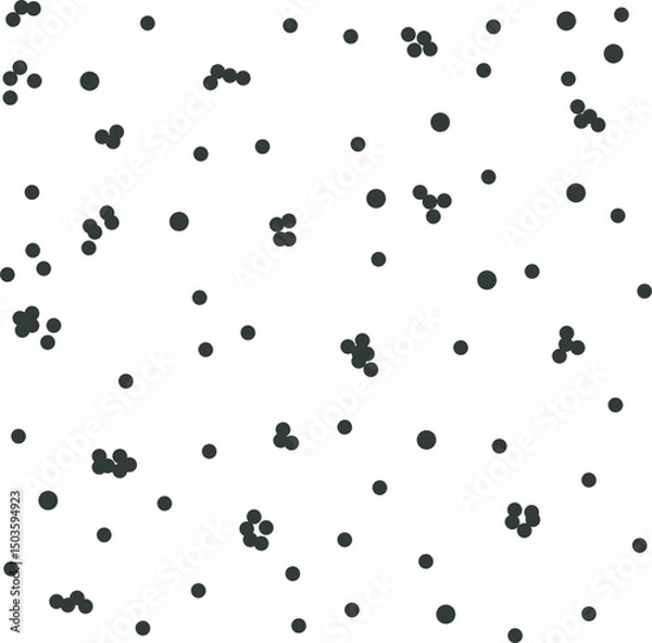 Fototapeta Gas particles and individual molecular clusters of several pieces fly against a white background.