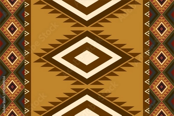 Fototapeta Native pattern american tribal indian ornament pattern geometric ethnic textile pattern navajo mexican fabric seamless Vector decoration fashion