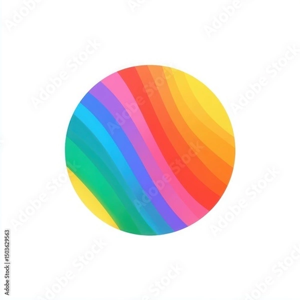 Obraz Vibrant Colorful Abstract Circle with Gradients and Stripes for Eye-Catching Logos and Artistic Illustrations