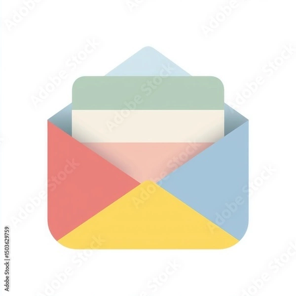 Obraz Envelope Mail Communication in Colorful Design – Digital Illustration for Email Correspondence and Postal Service Concepts