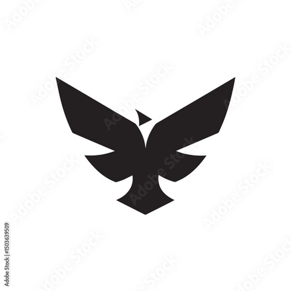 Fototapeta eagle logo vector Bold and clean eagle logo vector, with sharp lines and a strong silhouette 
