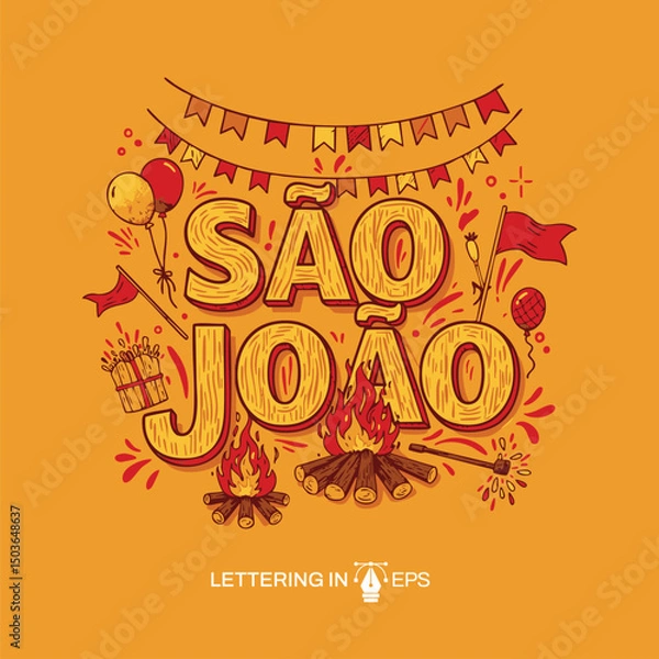 Obraz Lettering São João para Composição