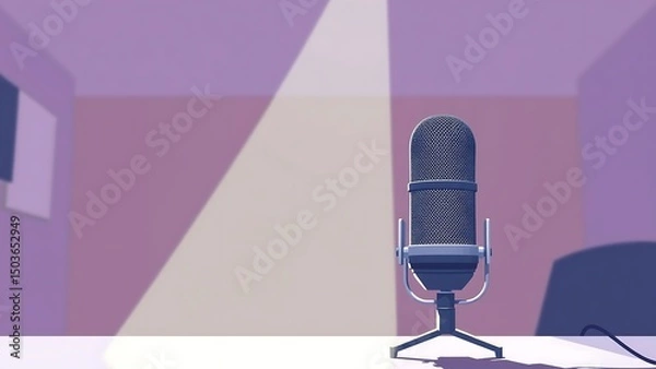 Obraz Sleek Microphone Ready for Podcast Recording