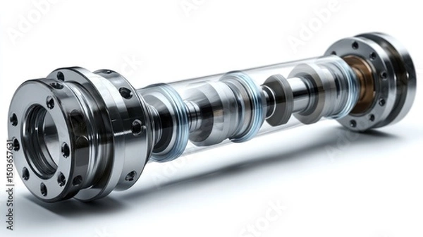 Fototapeta Precision Engineering: A 3D Render of an Internal Mechanism