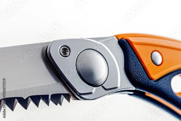 Fototapeta Close-up of a folding saw blade.
