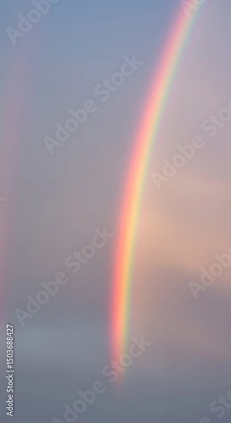 Fototapeta AI-Generated Minimalist AI Background of Soft Rainbow in Pastel Sky with Negative Space