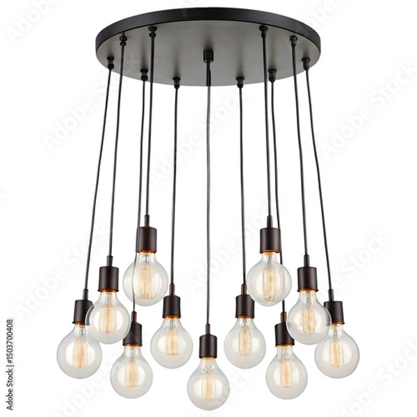 Obraz hanging cluster pendant light with varying bulb lengths
