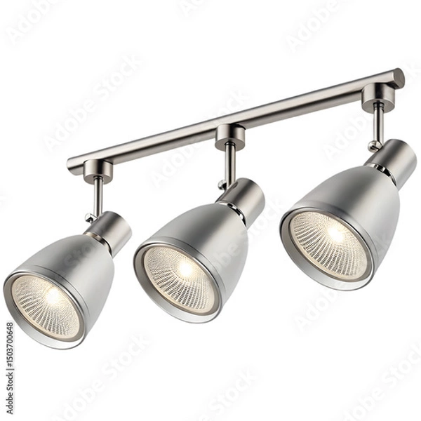 Obraz modern track light rail with three adjustable heads
