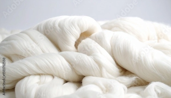 Fototapeta Close-up of wool fibers under studio light