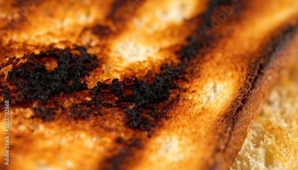 Fototapeta Macro of burnt toast surface