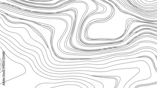Obraz Topographic elevation map with editable stroke. 