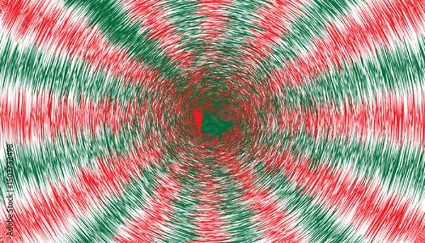Fototapeta Psychedelic Swirl Abstract Background with Red and Green Vortex Pattern.
