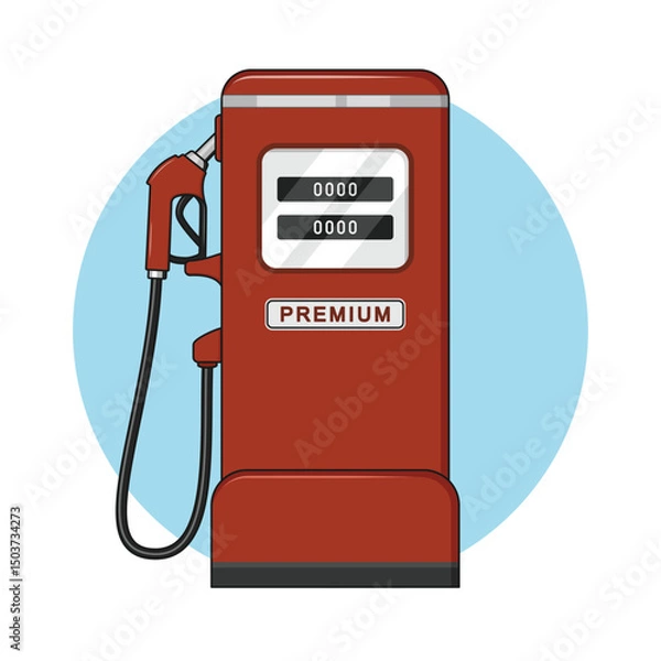 Obraz Red fuel dispenser. vector illustrator